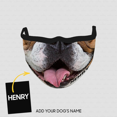 Personalized Dog Gift Idea - Bull Zoom Opened Mouth For Dog Lovers - Cloth Mask